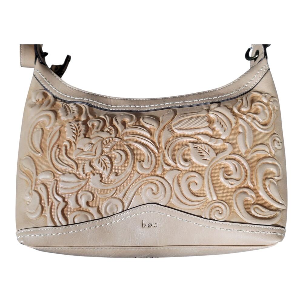 NWT BOC Born Concepts Botanica Crobo Floral Embossed Leather Shoulder Bag